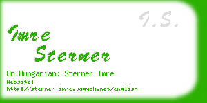 imre sterner business card